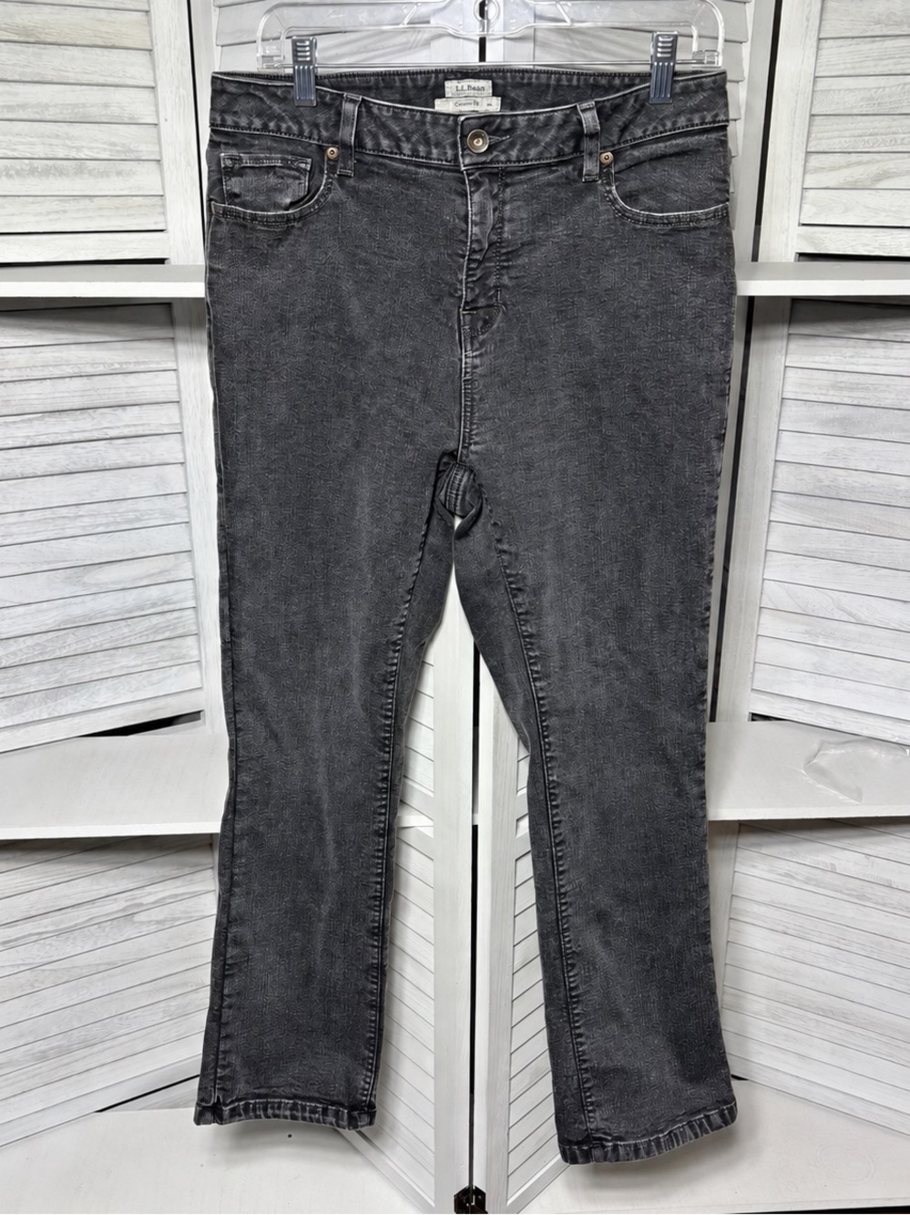 L.L.Bean Lined Jeans Women’s 12 Petite Black Classic Fit Straight Leg